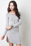 Jersey Knit Long Sleeve Mini Dress