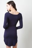 Jersey Knit Long Sleeve Mini Dress