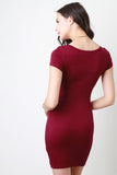 Overlap Knotted Short Sleeve Dress