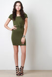 Overlap Knotted Short Sleeve Dress