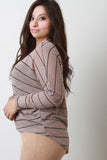 Striped Loose Knit Dolman Top