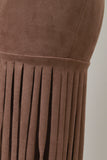 Suede Fringe Flared Bottom Pants