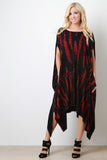 Streak Print Poncho Maxi Dress