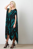 Streak Print Poncho Maxi Dress