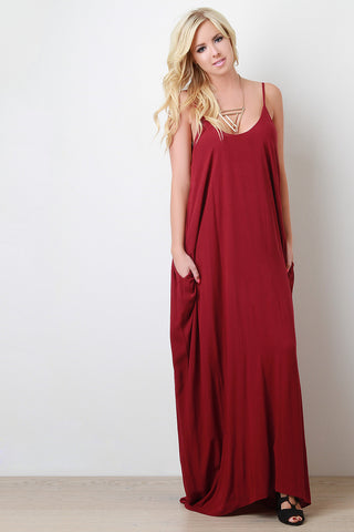 Sleeveless Crepe Maxi Dress