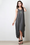 Sleeveless Drape Maxi Dress