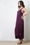 Sleeveless Drape Maxi Dress