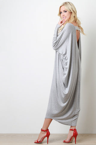 Keyhole Draping Maxi Dress