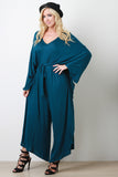 Connected Sleeve Oversize Belted Jumpsuit