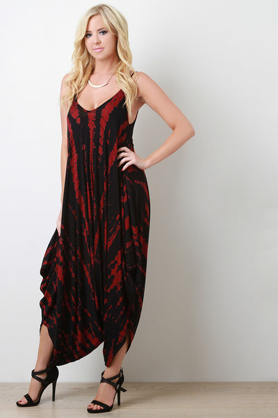 Streak Print Sleeveless Harem Jumpsuit