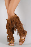 Fringe Covered Shaft Gladiator Sandal