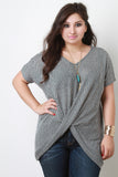 Chevron Knit Tulip Hem Top