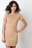 Vegan Suede Short Sleeve Tee Dress