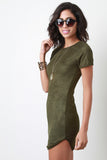 Vegan Suede Short Sleeve Tee Dress