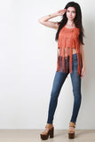 Suedette Long Fringe Crop Top