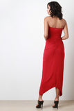 Goddess Knotted Strapless Maxi Dress