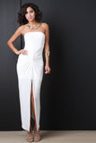 Goddess Knotted Strapless Maxi Dress