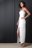 Goddess Knotted Strapless Maxi Dress