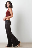 Faux Suede Flare Pants