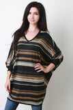 Oversize Stripe Dolman Sweater Top