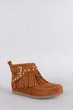 Soda Fringe Cuff Western Moccasin Booties