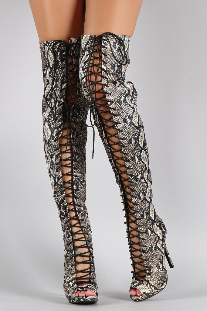 Thigh high 2025 python boots