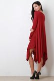 Round Neck Long Sleeves Handkerchief Maxi Dress