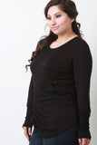 Slanted Scrunch Long Sleeve Top