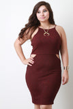 Melange Ribbed Side Cutout Dress