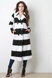 Wide Stripe Double Button Longline Jacket