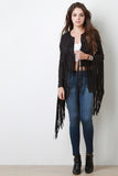 Cropped Suede Jacket With Fringe