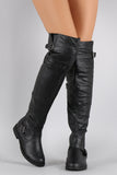 Buckle Strap Round Toe Riding Over-The-Knee Boots