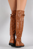 Buckle Strap Round Toe Riding Over-The-Knee Boots