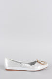 Princess Metallic Embellished Pointy Toe Flat