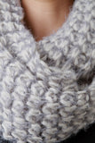 Two-Tone Fuzzy Loose Knit Infinity Scarf