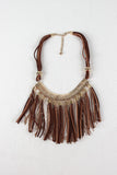 Suede Tassels Statement Necklace