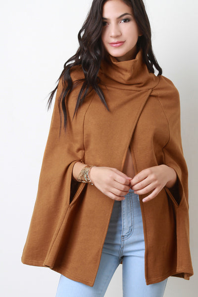 Turtle Neck Cape Jacket