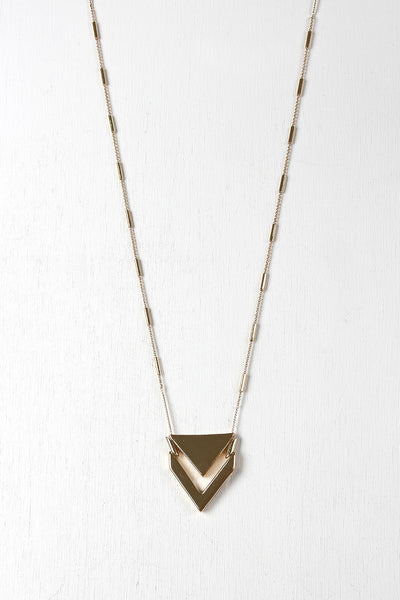 Chevron Pendant Bar Chain Necklace