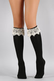 Crochet Cuff Knee High Socks