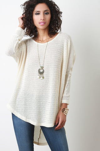 Oversized Layering High-Low Dolman Knit Sweater