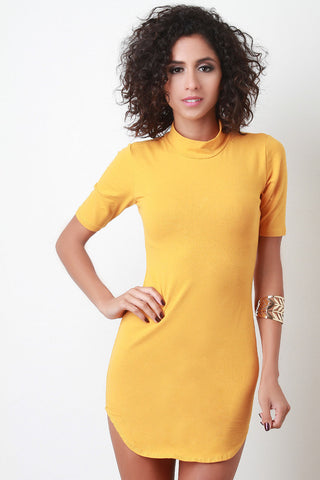 Mock Neck T-Shirt Mini Dress