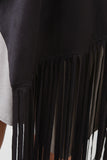 Suede Draping Open Front Fringe Vest