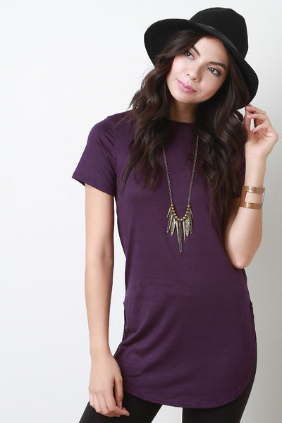 Jersey Knit Round Hem Tee