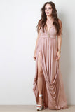 Floor Swept Drape Maxi Dress