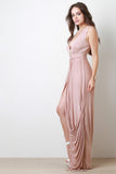 Floor Swept Drape Maxi Dress