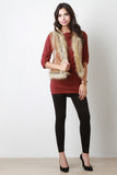 Faux Fur Suede Embroidered Tribal Vest