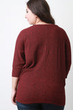 Melange Ribbed Knit Dolman Top