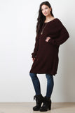 Deep V-Neck Long Sleeves Sweater Dress