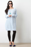 Deep V-Neck Long Sleeves Sweater Dress