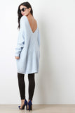 Deep V-Neck Long Sleeves Sweater Dress